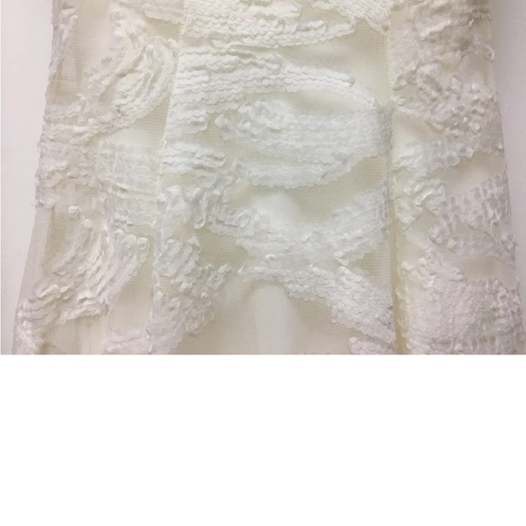 DRESS the POPULATION NWT Ivory Maya Lace Mesh Overlay Fit 'n Flare Dress, M - Picture 12 of 16